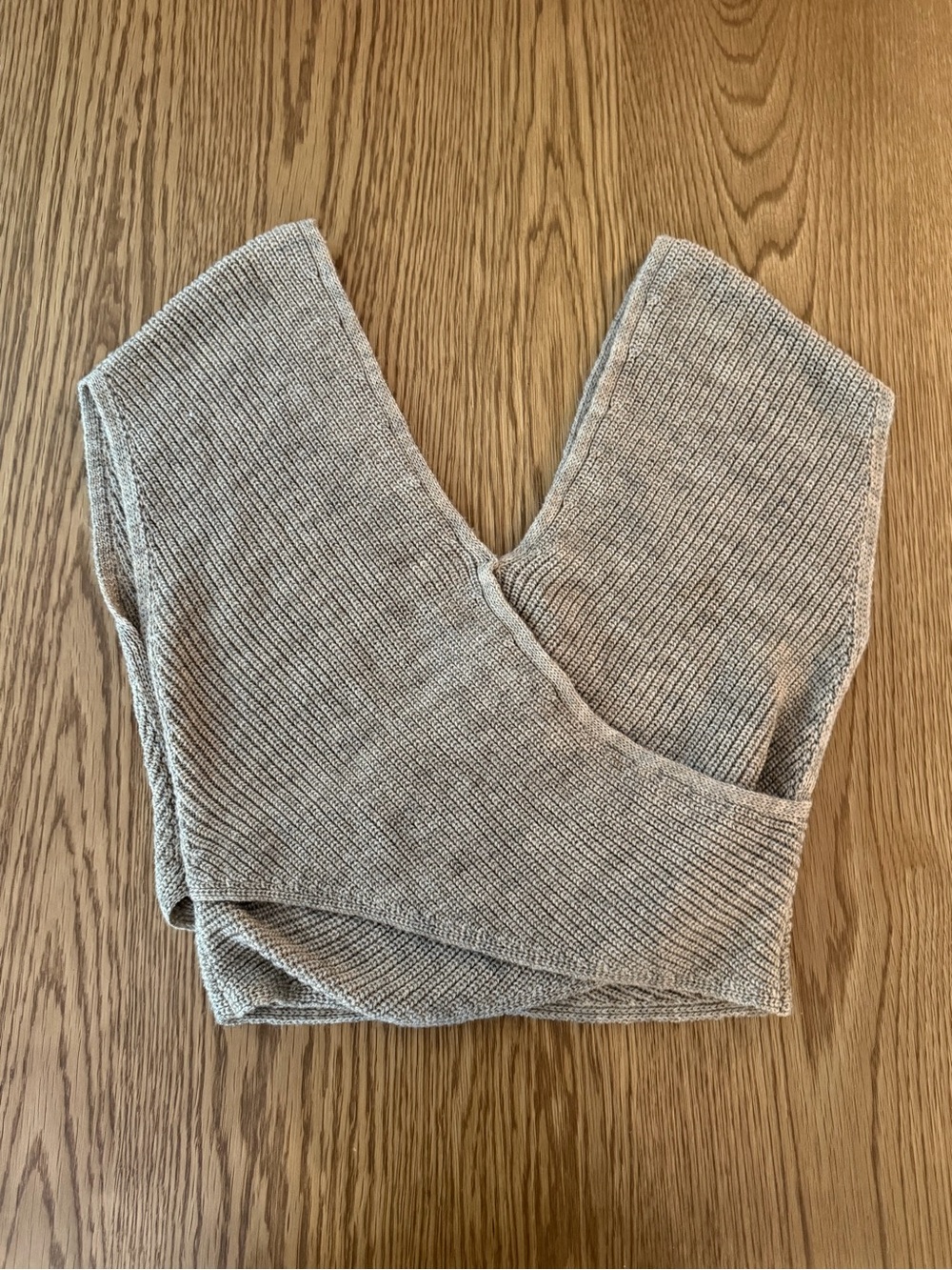 Anthropologie Beige V-Neck Wrap Sweater